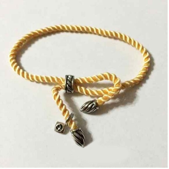 Sterling Silver & Rose Gold Cable Bracelet | David Yurman David Yurman Peach Adjustable Sterling Silver Silk Bracelet